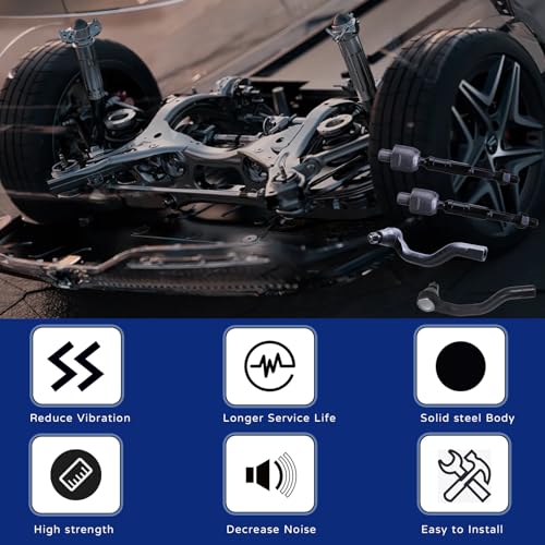 KFVF 4PC ES800239 ES800240 EV800246 Front Inner & Outer Tie Rod Ends Kit for Honda Civic 2006 2007 2008 2009 2010 2011 1.8L, Steering Tie Rod End Kit - Image 3