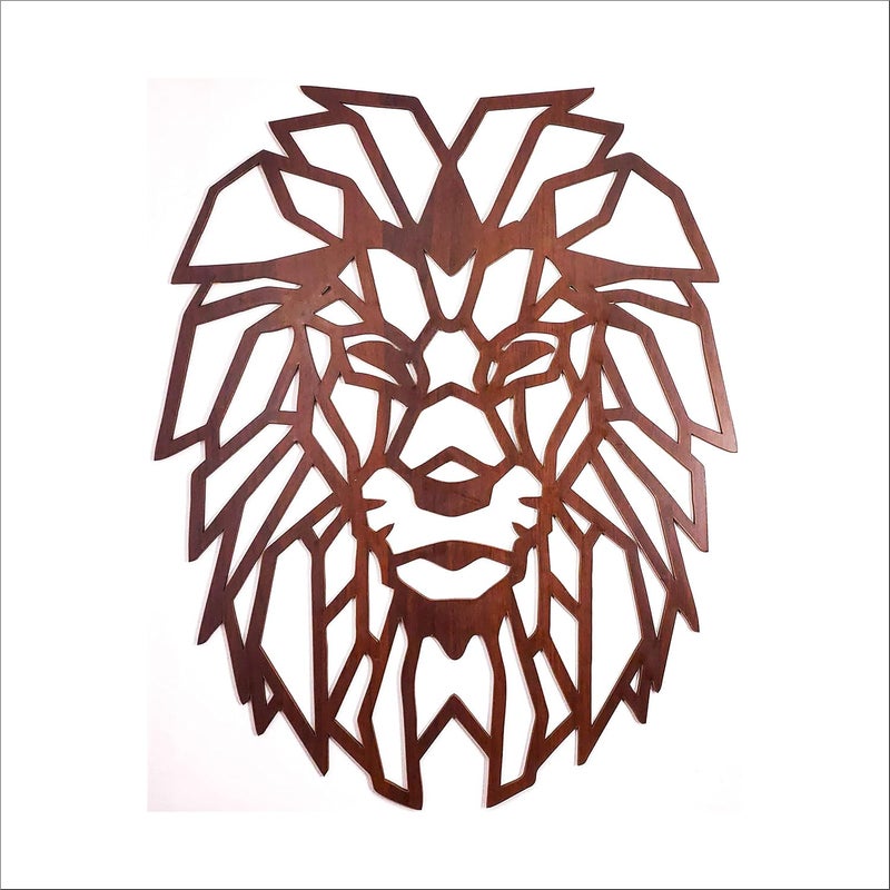 Litup_store Lion Face Wooden Wall Hanging for Home Office Decorations Wooden - Image 1