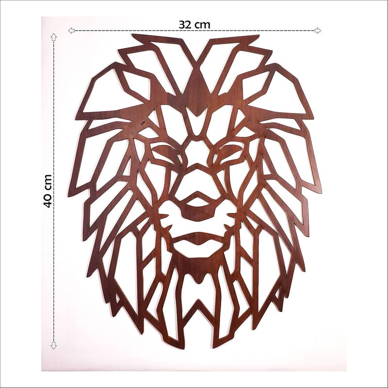 Litup_store Lion Face Wooden Wall Hanging for Home Office Decorations Wooden - Image 3
