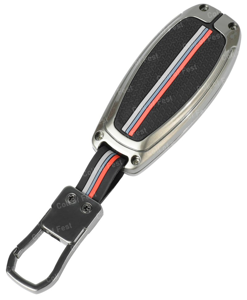 Coll of Fest Metal Silicon Key Cover Compatible for Ford EcoSport Premium for 3 Button Smart Key Metal and Silicon Protection Special Feature Visible in Low-Light Conditions - Image 4