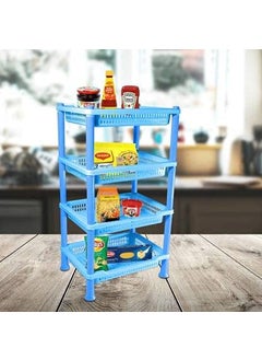 Nabhya Nabhya 4 Tyre Multipurpose Basket Stand Rack for Fruit and Vegetable(4 Racks) (4 Tier Rack, Blue)  - Image 1