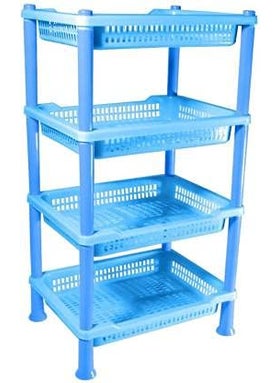 Nabhya Nabhya 4 Tyre Multipurpose Basket Stand Rack for Fruit and Vegetable(4 Racks) (4 Tier Rack, Blue)  - Image 2