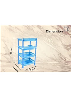 Nabhya Nabhya 4 Tyre Multipurpose Basket Stand Rack for Fruit and Vegetable(4 Racks) (4 Tier Rack, Blue)  - Image 3