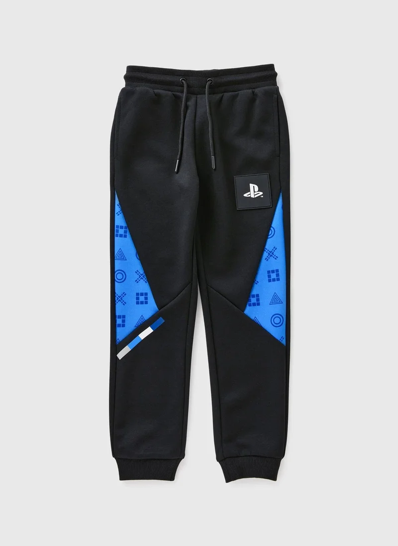 Matalan Boys Black Playstation Track Jogging Bottoms