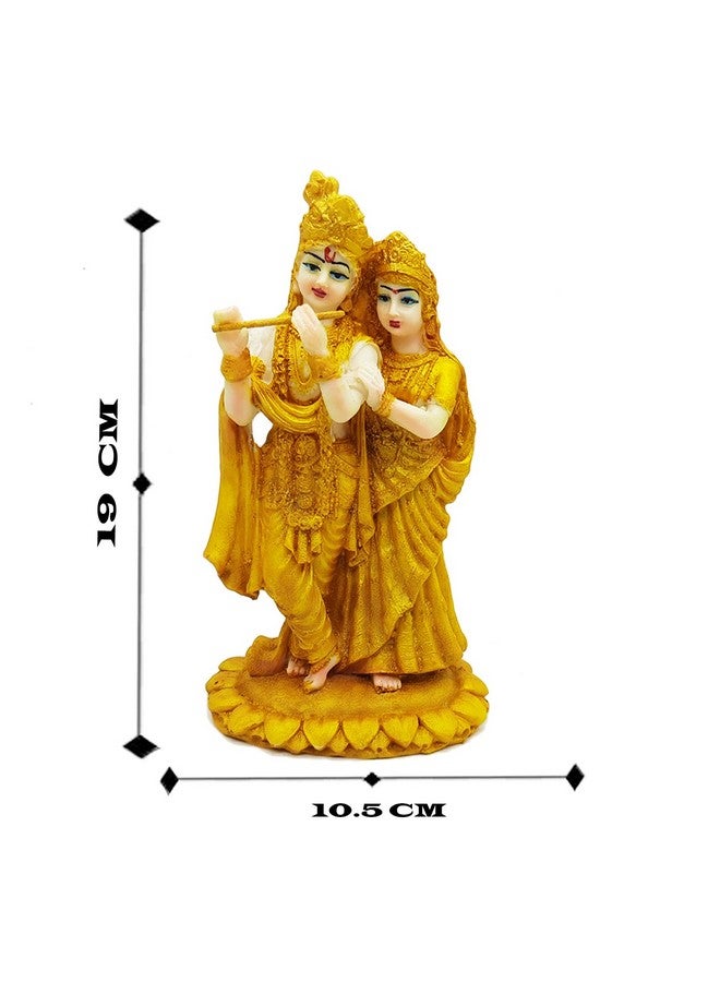 ascension Radha Krishna ji Jugal Jodi Murti Poly Resin, Marble Crush for Home Mandir Temple Showpiece Idol Statue Gifts Home Decor Temple Pooja Golden - Image 5