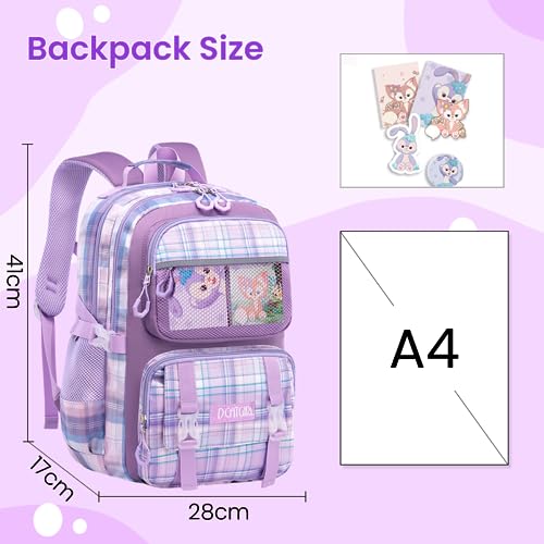 Fancyku StellaLou Cartoon School Backpack - Large Capacity Bag for Girls, Kids School Bag 6-12 Years Old - Image 2