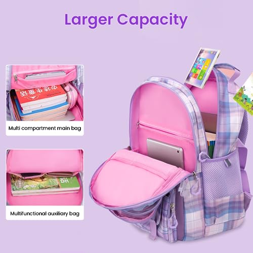 Fancyku StellaLou Cartoon School Backpack - Large Capacity Bag for Girls, Kids School Bag 6-12 Years Old - Image 3
