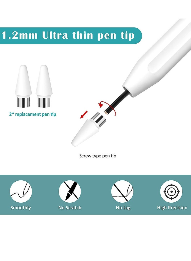 Stylus Pen for iPad Pencil,Rechargeable Active Stylus Pen Fine Point Digital Stylist Pencil Compatible with iPad/iPad Pro/Mini/Air/ iPhone Most Capacitive Touch Screens Cellphone Tablets - Image 3