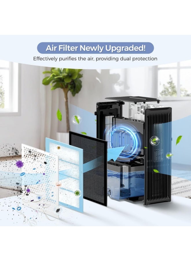 Arabest Dehumidifier, 98 OZ Dehumidifiers for Home(1000sq.ft), Dehumidifier Washable Air Filter, Dehumidifiers for Basement with Drain Hose, Humidity Display, Auto Shut Off, 7 Color Light, White ﻿ - Image 3