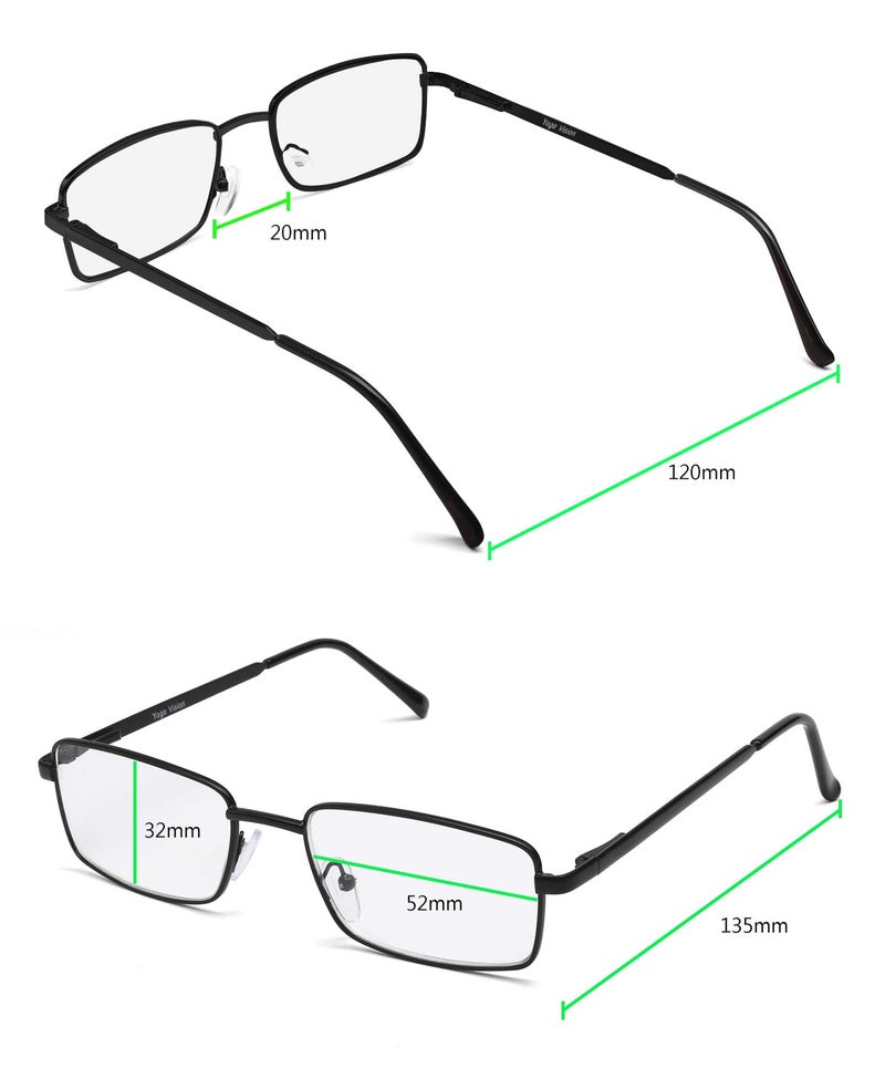 Success Eyewear Reading Glasses Set of 3 Metal Full Rim Glasses for reading for Men and Women - Set of 3 Black 1.5 - Image 3