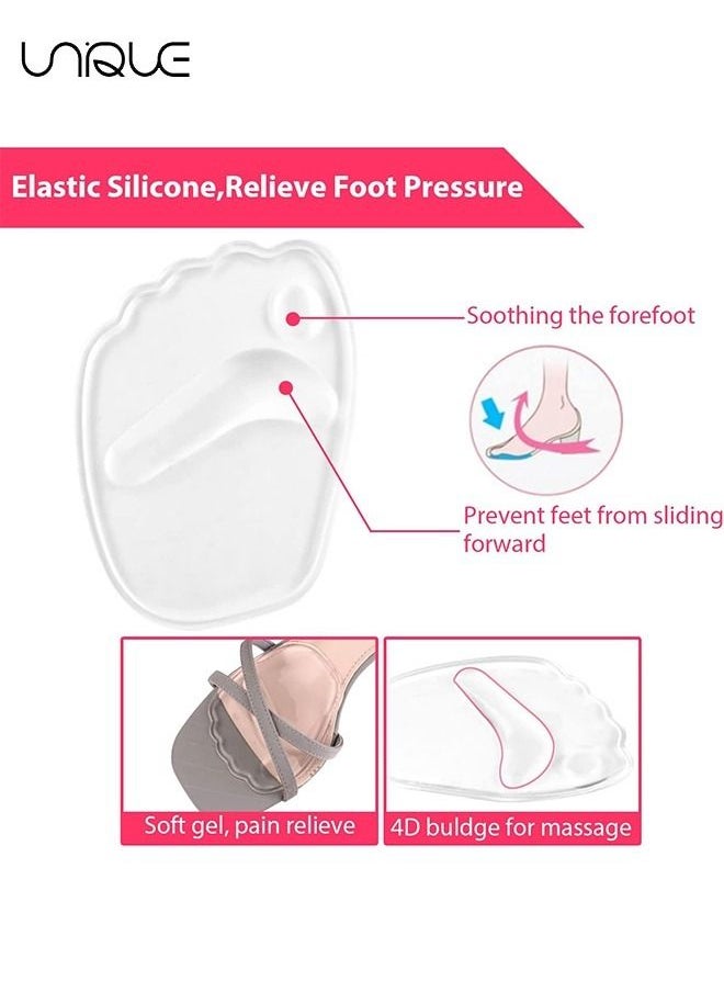 Unique - 4 Pcs Gel Ball of Foot Cushions - Self-Stick Ball of Foot Pad for Women - Shock Absorption Heels Insoles for Pain Relief -  Anti-Slip Forefoot Cushions - Image 1