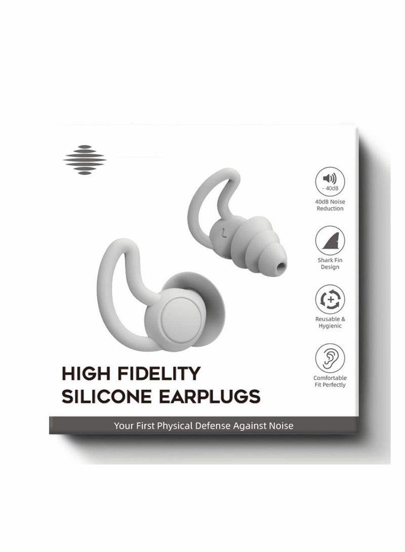 Excefore Reusable Silicone Ear Plugs Noise Reduction Earplugs, Easy to Use and Carry, Sleeping Ear Plugs Ear Caps for Light Sleeper Work Read TravelLightweight and Small (Grey)  - Image 5
