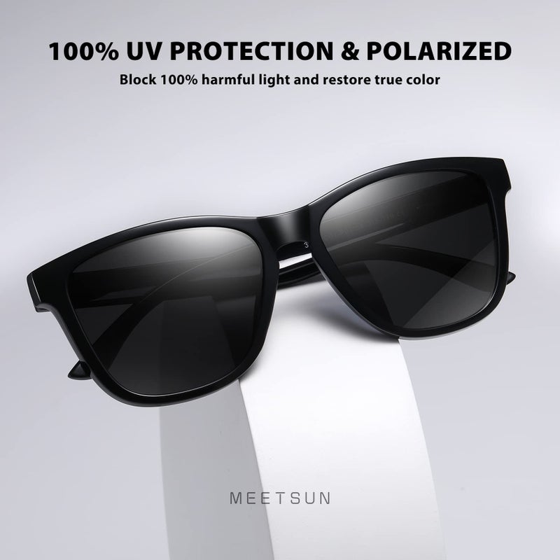 MEETSUN Polarized Sunglasses for Women Men Trendy Classic Retro Designer Style Fashion UV400 Protection 3 PACK Black Brown Gradient Pink Mirrored - Image 3