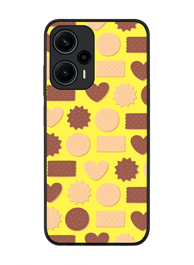 Stylizedd Rugged Black edge case for Xiaomi Poco F5 5G / Xiaomi Redmi Note 12 Turbo 5G Slim fit Soft Case Flexible Rubber Edges Anti Drop TPU Gel Thin Cover - Hearty Biscuits  - Image 1