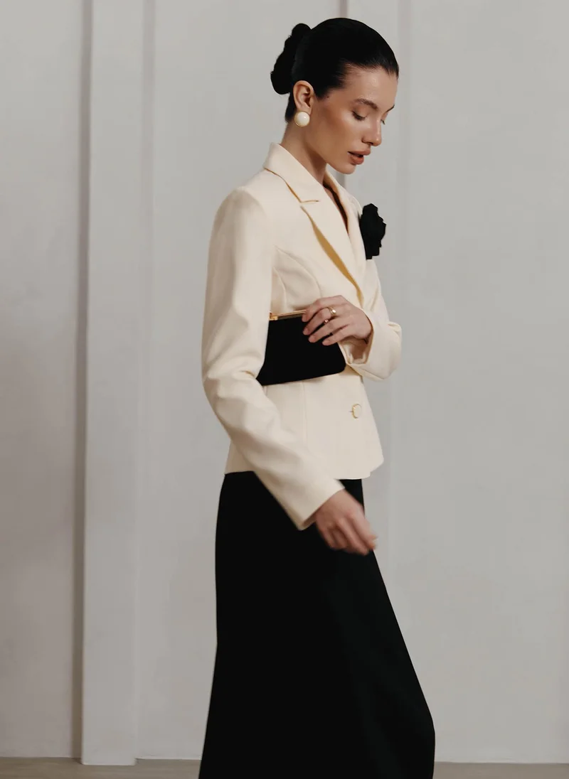 Lichi Flared satin maxi skirt