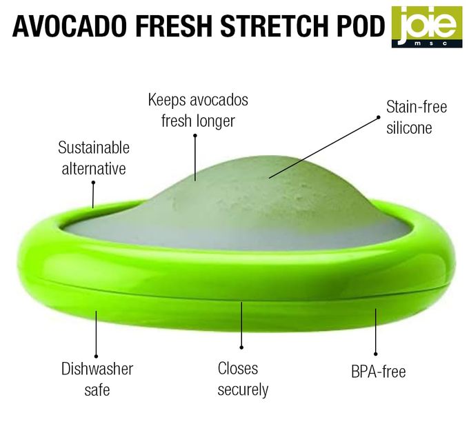 joie Avocado Food Saver Stretch Pod, Silicone, One Size, Green, 1 Count - Image 2