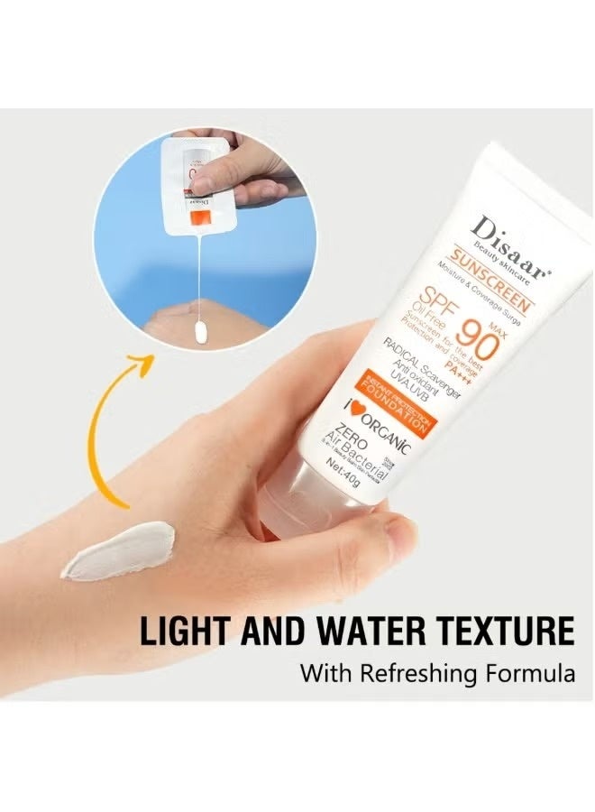 Disaar Beauty Skincare Sunscreen Combo Sunscreen SPF 90 Tube 40g Sunscreen Stick SPF 75 20g Sun Protection Face Body UV Care - Image 3