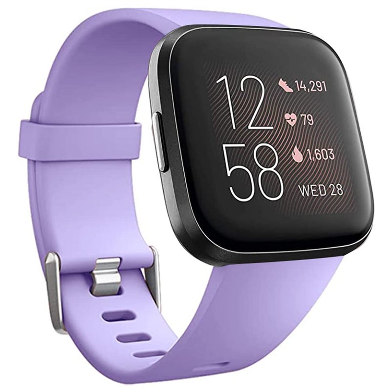 Yuuol Replacement Bands Compatible with Fitbit Versa/Versa 2 / Versa Lite, Silicone Adjustable Classic Accessory Wristband Fitness Straps for Women Men Small and Large - Image 1