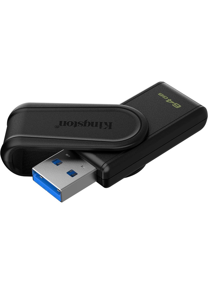 كينغستون فلاش ميموري DataTraveler Exodia S - 64GB - USB 3.2 الجيل 1 - USB نوع A - أسود/أسود - DTXS/64GB - Image 2