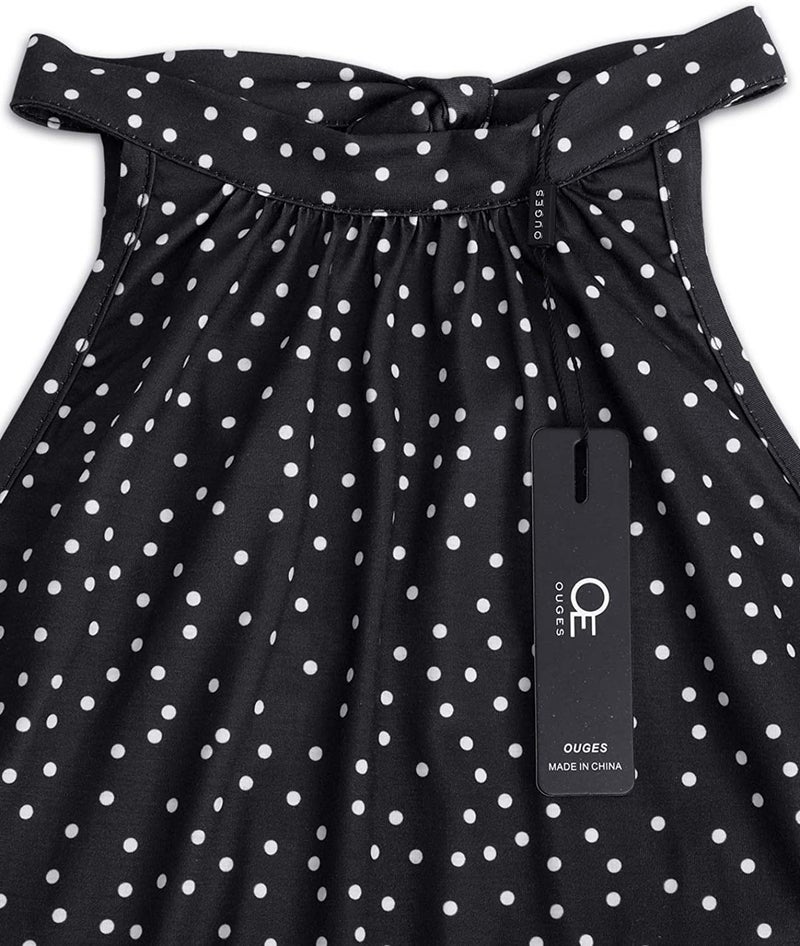 OUGES Women's Summer Dresses Floral Halter Neck Casual Sundress(Floral-39,S) - Image 4