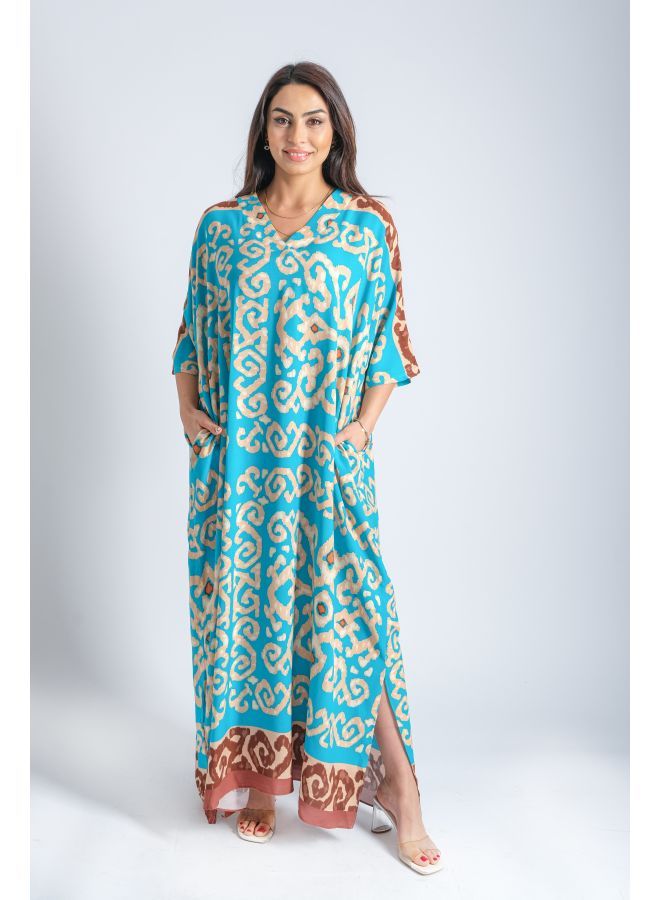 لندونيلا فستان بقماش خفيف الوزن - بني - Free Size - 100133 - Image 1