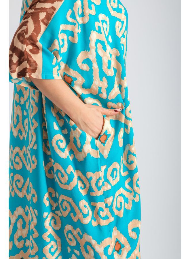 لندونيلا فستان بقماش خفيف الوزن - بني - Free Size - 100133 - Image 5