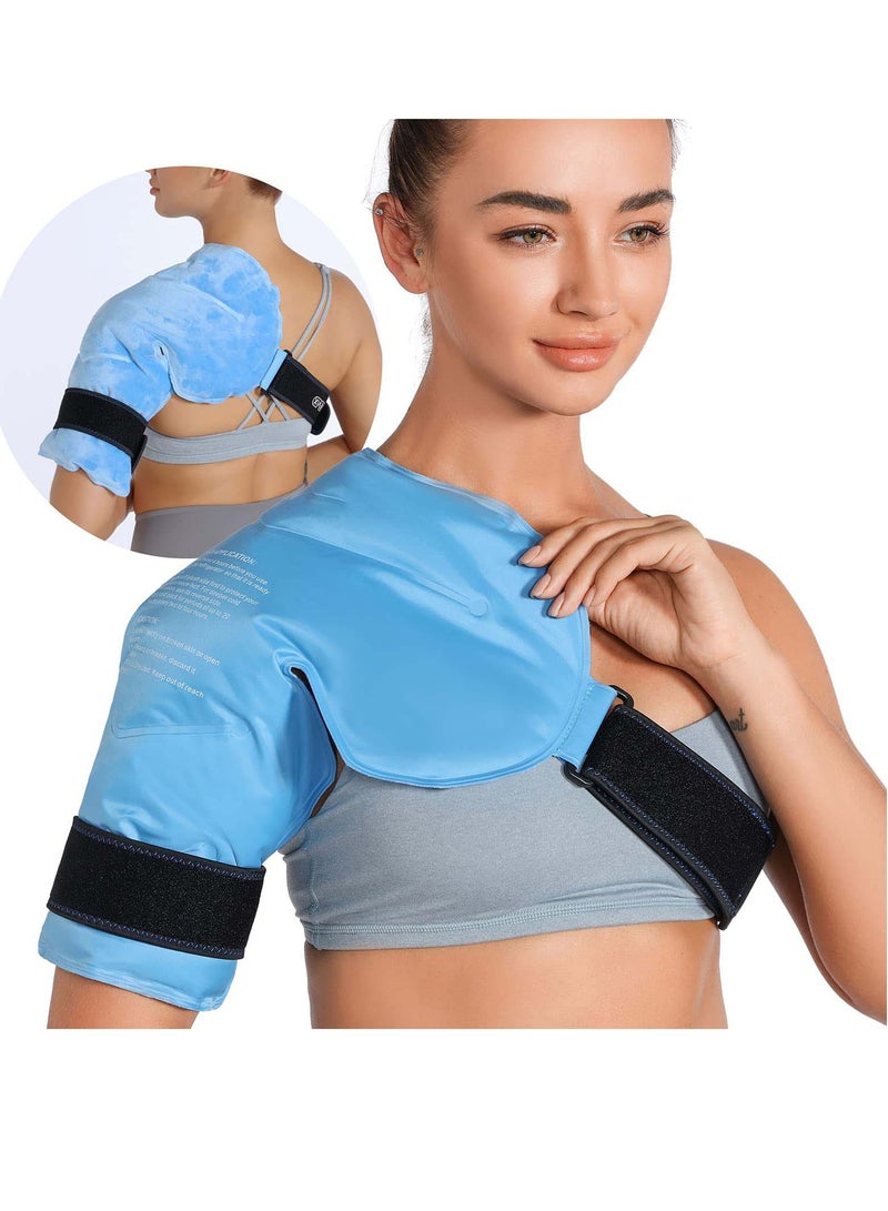 Generic Shoulder Gel Cold Compress Pack for Pain Relief and Swelling, Reusable Wrap for Rotator Cuff Injuries and Upper Back Support  - Image 1