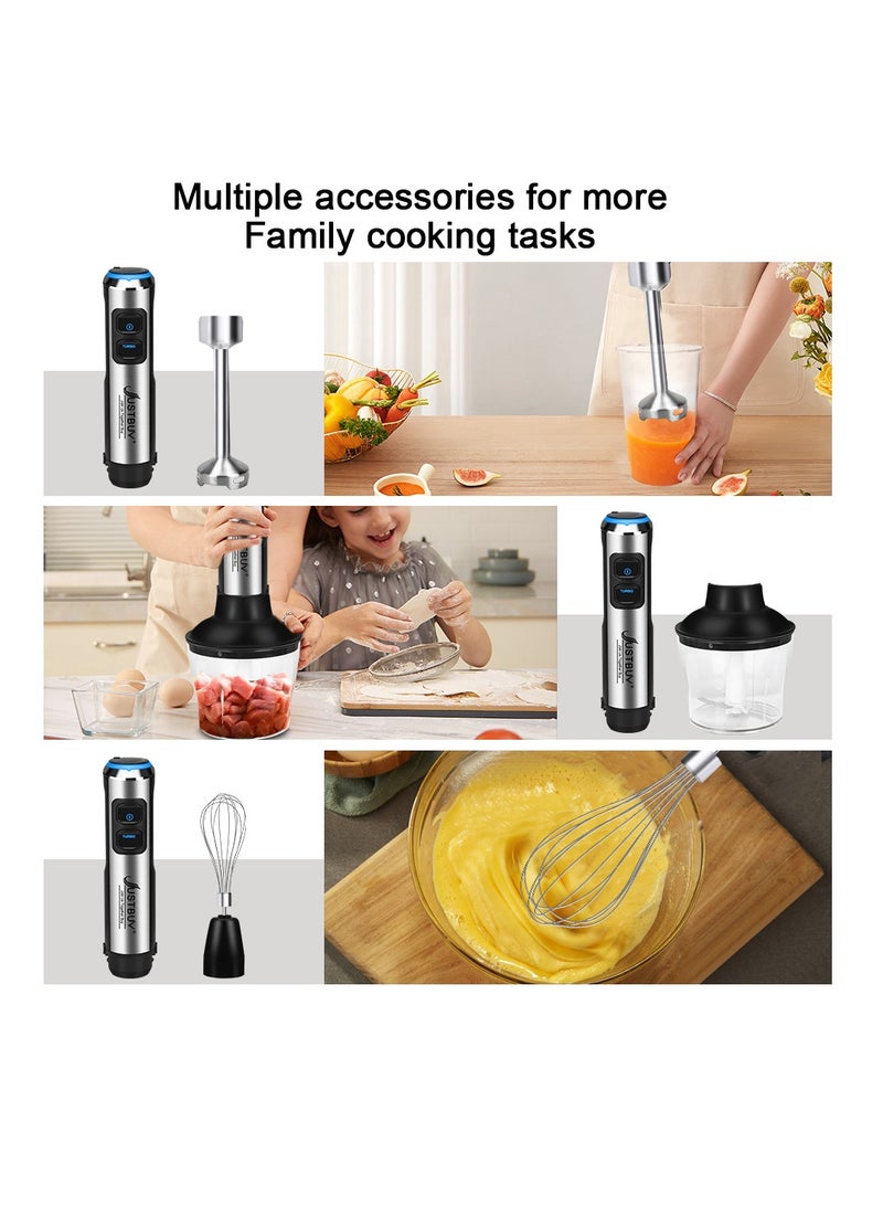 خلاط يدوي كهربائي 4 في 1 بقوة 1500 وات، معالج طعام، خلاط خفق بيض، عصارة، مفرمة لحم - Image 5