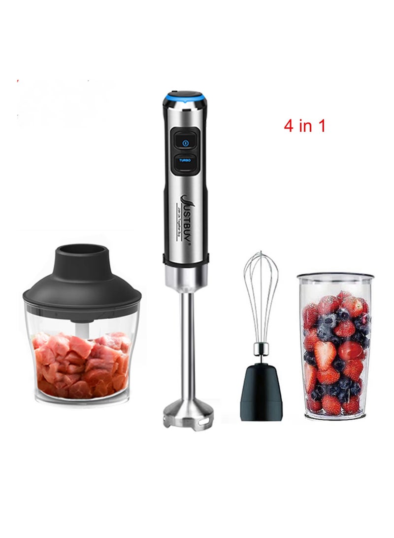 خلاط يدوي كهربائي 4 في 1 بقوة 1500 وات، معالج طعام، خلاط خفق بيض، عصارة، مفرمة لحم - Image 1