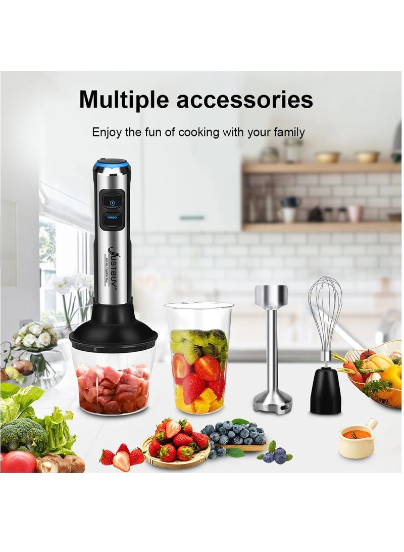 خلاط يدوي كهربائي 4 في 1 بقوة 1500 وات، معالج طعام، خلاط خفق بيض، عصارة، مفرمة لحم - Image 2