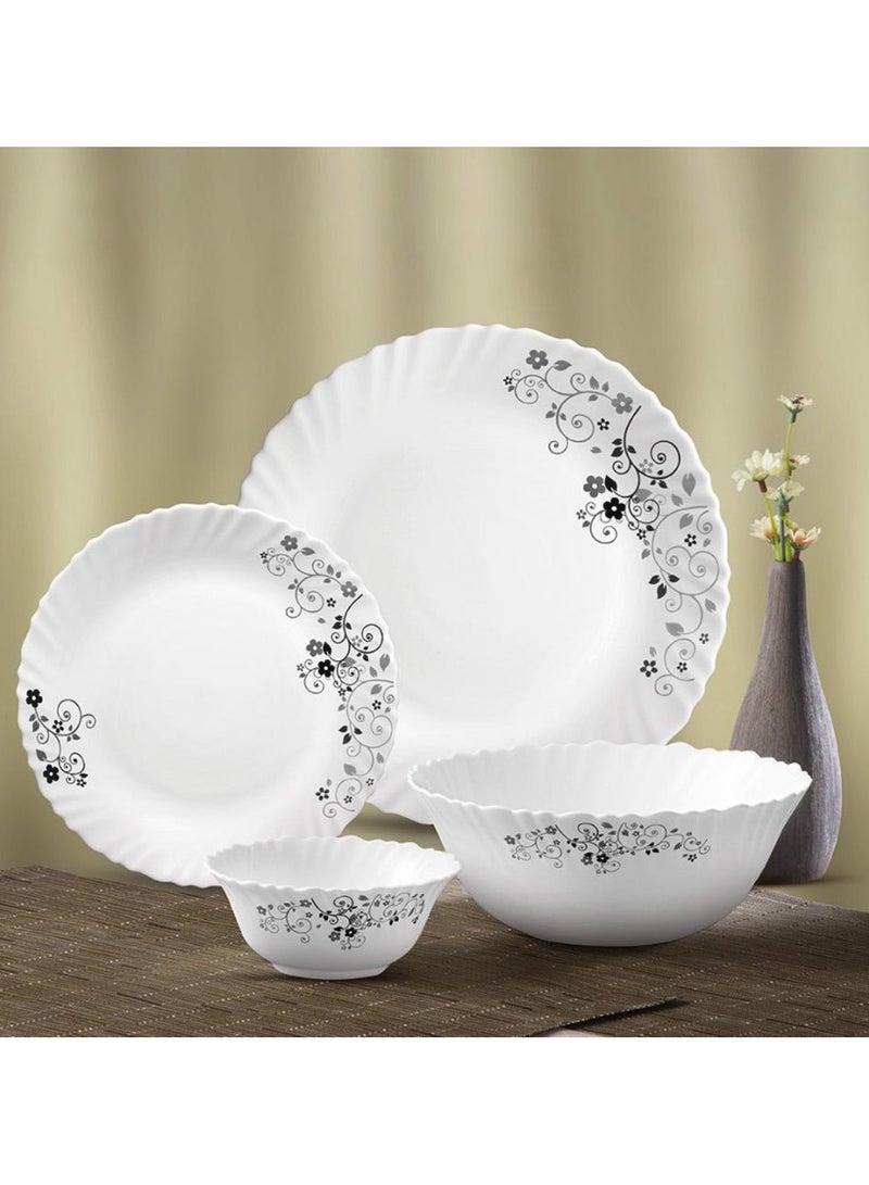 Laopala Classic 44 Pcs Dinner Sets Glass Material Plates Mystrio Black Dinner Set Microwave Safe & Dishwasher Safe Minimalist Style Lightweight Bowls, Cups, Plates Set-Reusable - Image 5