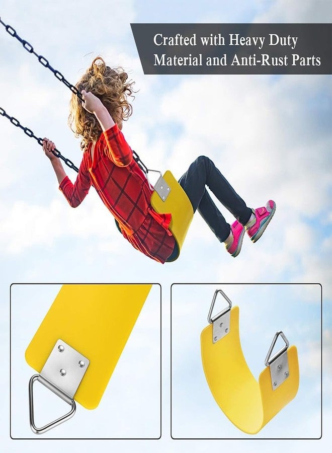 SSD RC SSD Flexible Heavy Duty Swing Seat Set with Metal Triangle Ring for Kids/Adults | Weight Support Upto 300kg (YELLOW01) - Image 5