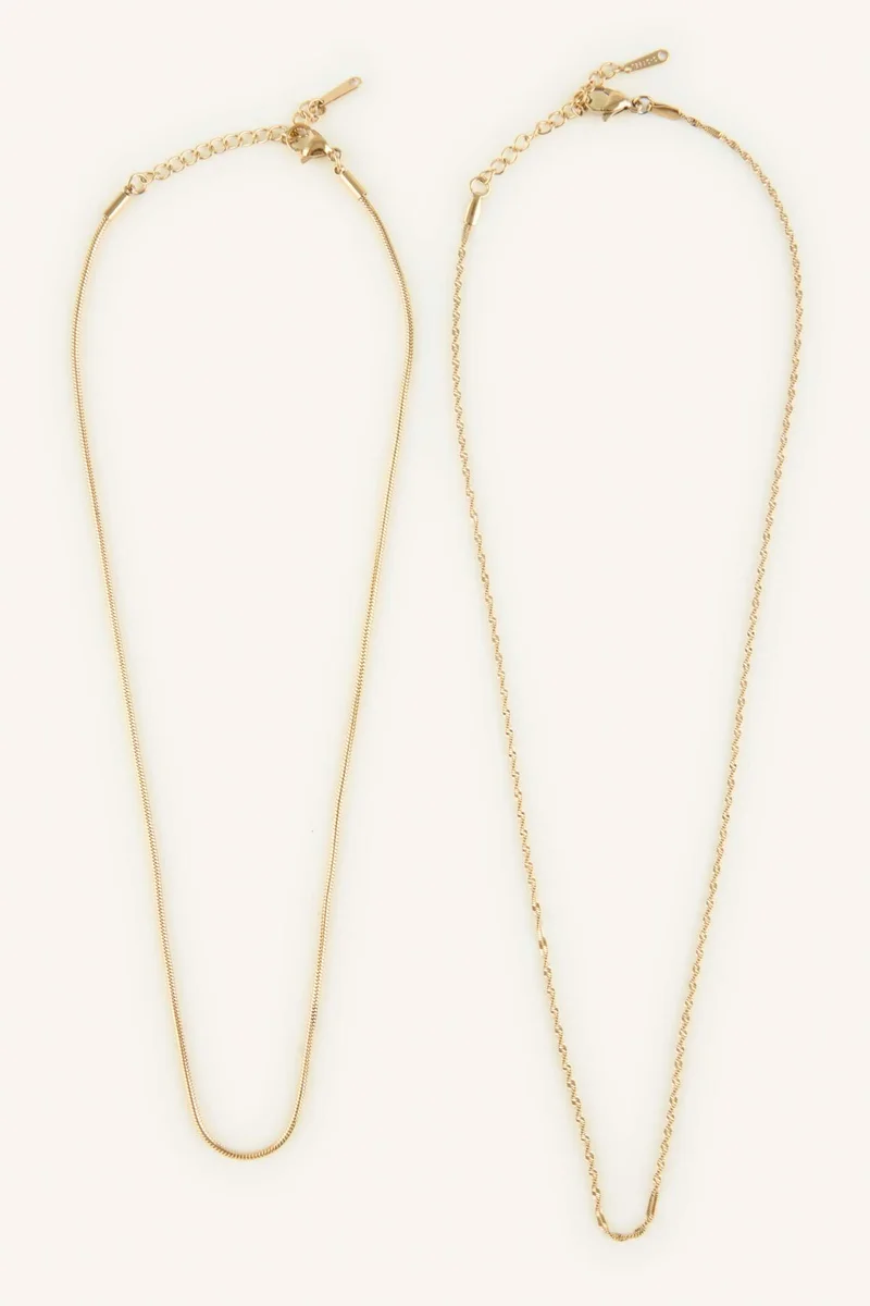 Woman 2 piece Golden Necklace