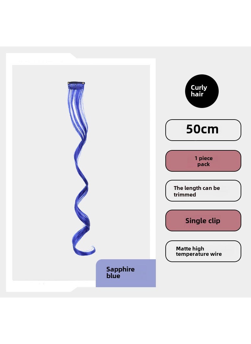 Generic Long Hair Extension Highlight Clip-On sapphire blue 