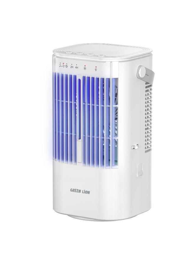 GREEN LION Compact Air Cooler Fan with Portable Handle & Large Water Tank/ Cooling Time 8 Hrs Per Fill / Fan Speed 3 Levels+ / 7-Color LED Night  - White - Image 1