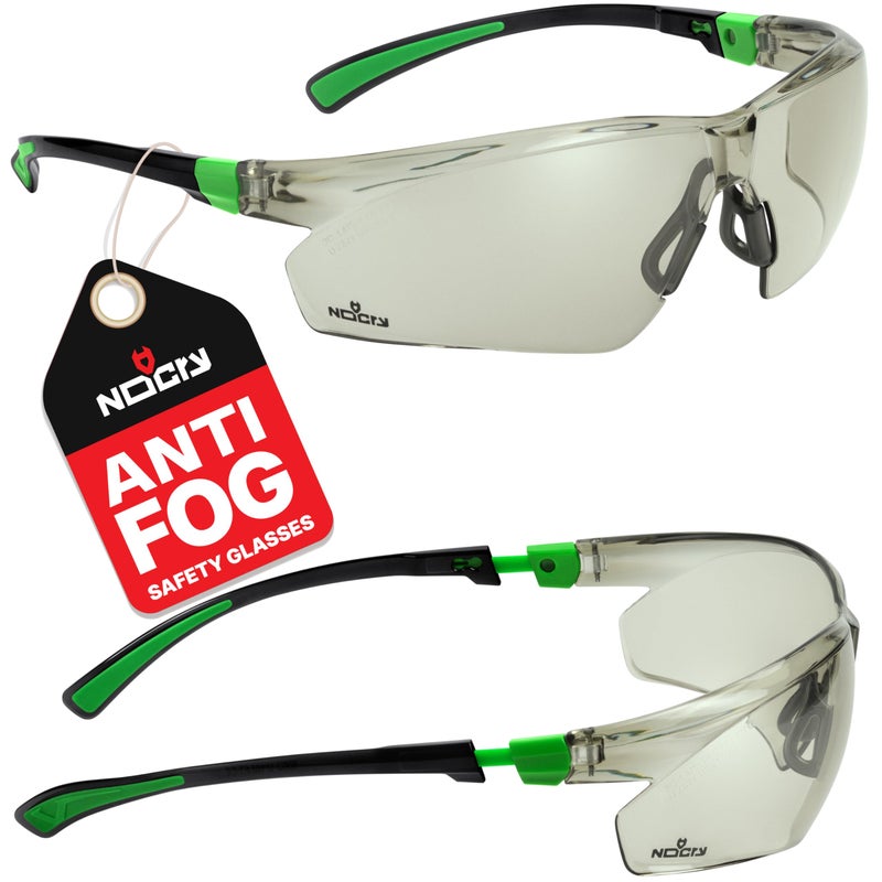 NoCry Tinted Safety Glasses for Men and Women with Anti-Fog and Scratch Resistant Wrap-Around Lenses â€” Adjustable Temples and Nose Pads â€” 100% UV Resistant, ANSI Z87.1 Certified Protective Eyewear - Image 1