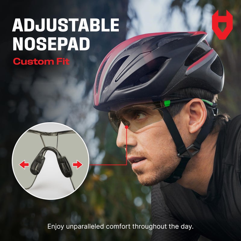 NoCry Tinted Safety Glasses for Men and Women with Anti-Fog and Scratch Resistant Wrap-Around Lenses â€” Adjustable Temples and Nose Pads â€” 100% UV Resistant, ANSI Z87.1 Certified Protective Eyewear - Image 3
