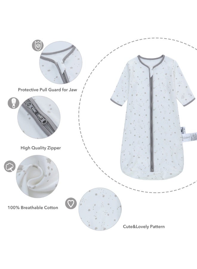 Miracle Baby 100% Cotton Long sleeves Baby Sleeping Bag, Double Zipper Baby Wearable Blankets  0.5TOG  - Image 3
