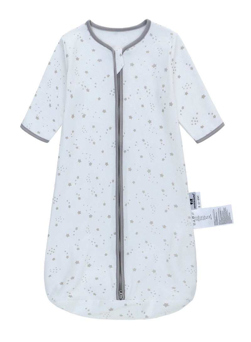 Miracle Baby 100% Cotton Long sleeves Baby Sleeping Bag, Double Zipper Baby Wearable Blankets  0.5TOG  - Image 1