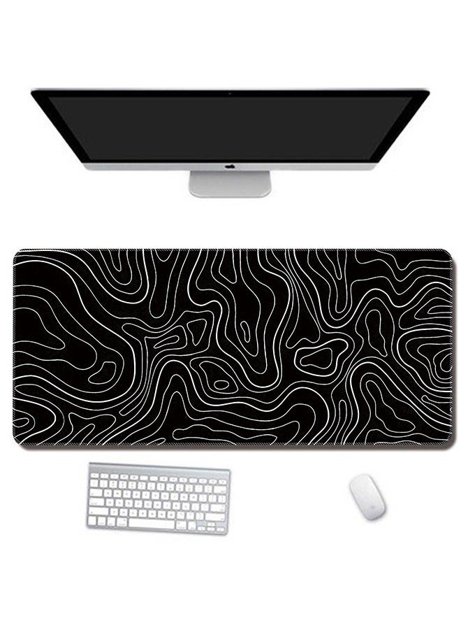 Large Waterproof Anti-Slip Rubber Gaming Mouse Pad Suitable for Gaming, Office (Black，White）