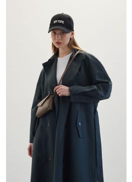 Double Breasted Trench Coat Dark Green