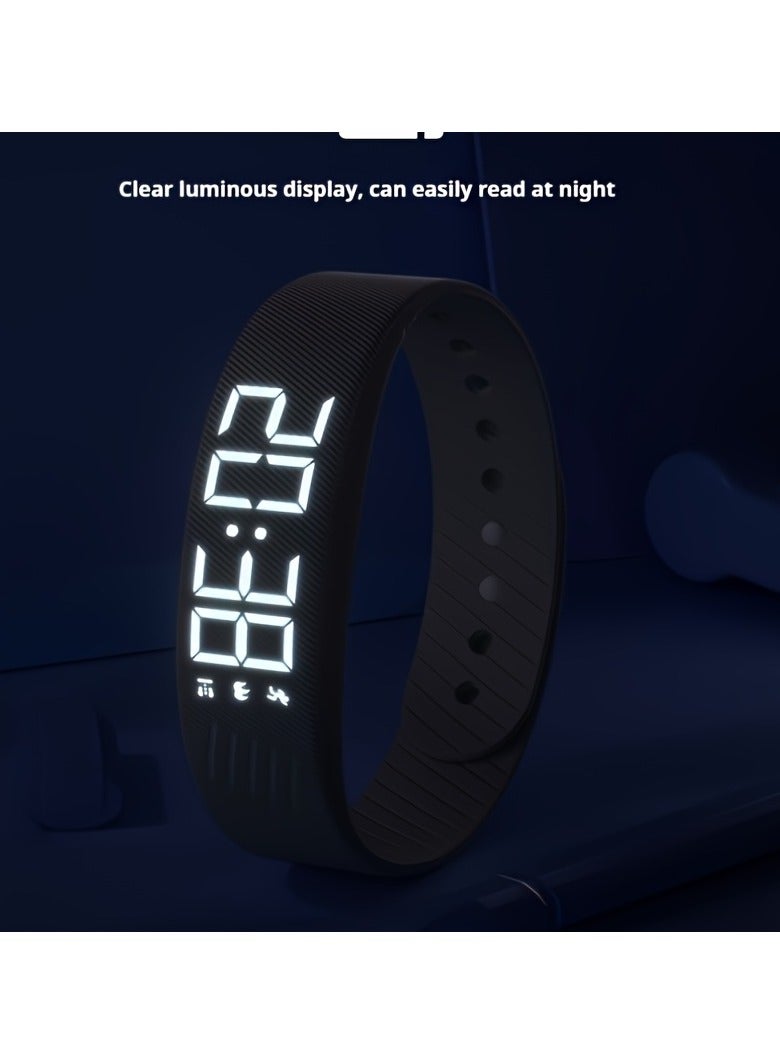 AROAQ Multifunctional Simple Fashion Unisex Electronic Watch with Alarm Clock, Pedometer, Timer, Luminous Display, Senseless Wear, and Sports Functions - Ideal Holiday Gift, Suitable for Any Occasion - Includes One Hand Rope - Image 4