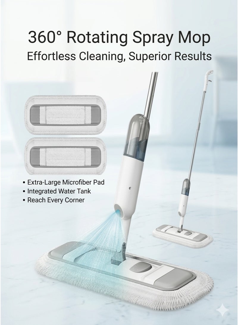 ZEESQUARE Spray Mop with 2 Washable Microfiber Pads-Cleaning Mop with 350ML Refillable Water Tank-Ceramic Floor Mop for Home Kitchen - Image 1