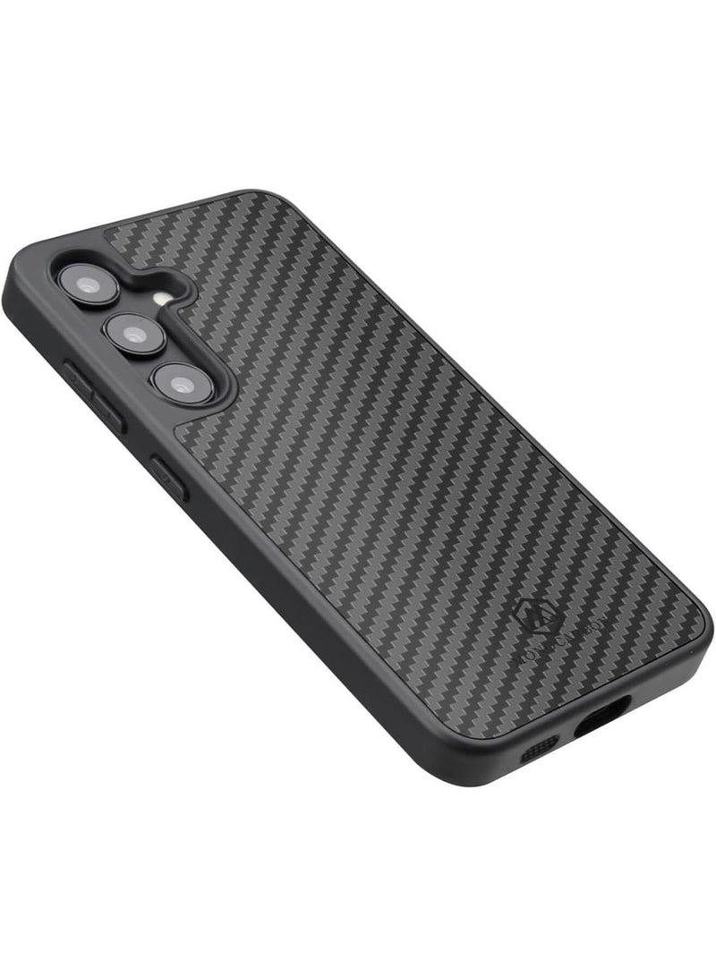 MONOCARBON Real Carbon Fiber Samsung Galaxy S24 PLUS Case Cover MagSafe Compatible Military Grade Scratch Resistant - Matte Black - Image 2