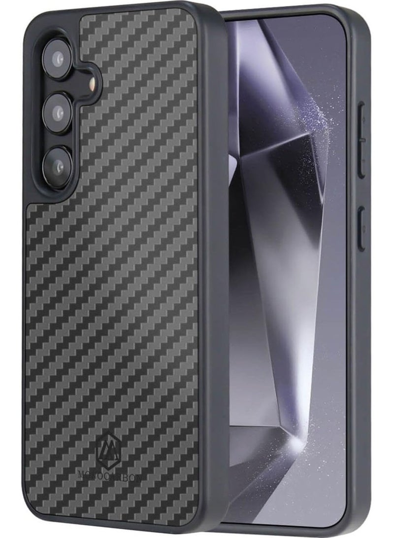 MONOCARBON Real Carbon Fiber Samsung Galaxy S24 PLUS Case Cover MagSafe Compatible Military Grade Scratch Resistant - Matte Black - Image 1