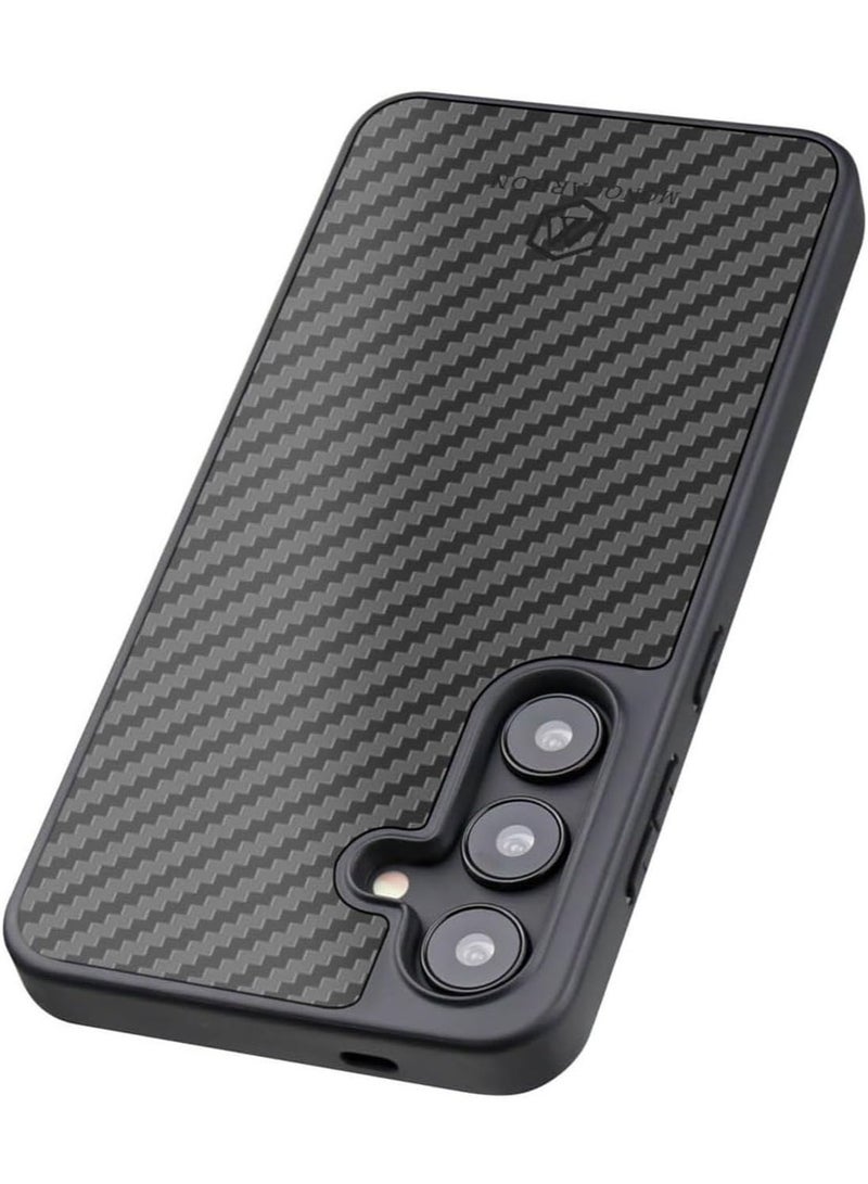 MONOCARBON Real Carbon Fiber Samsung Galaxy S24 PLUS Case Cover MagSafe Compatible Military Grade Scratch Resistant - Matte Black - Image 5