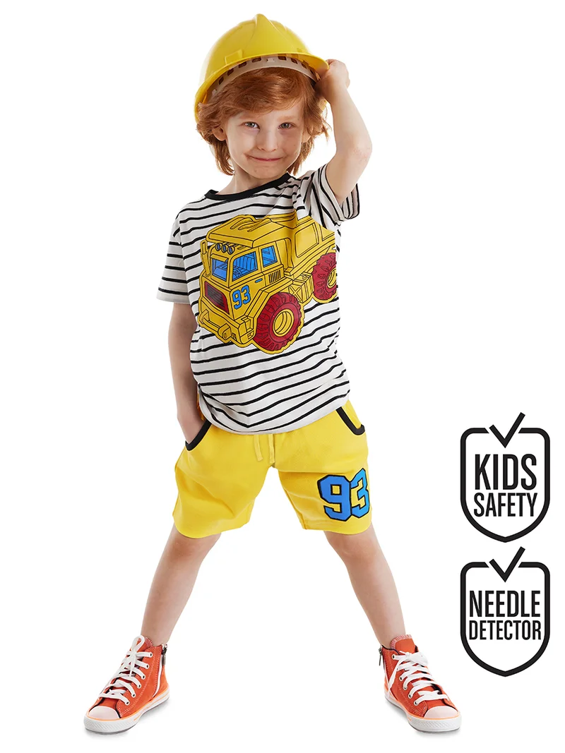 دينوكيدس طقم تي شيرت وشورت للأولاد بشاحنة