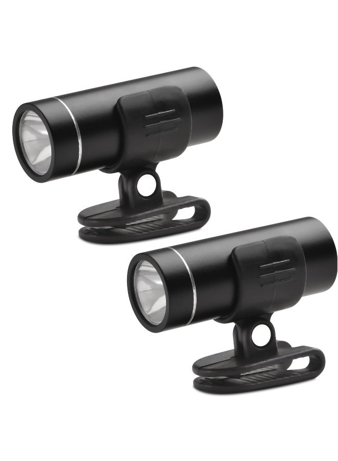 Mini Working Flashlight, 2 Pcs Portable LED Shoe Light, Flashlight with Clip, Rechargeable Adjustable 200 Lumens Flashlight, for Camping, Hiking, Emergency, Hurricane, Fishing, Power Outage  - Image 1