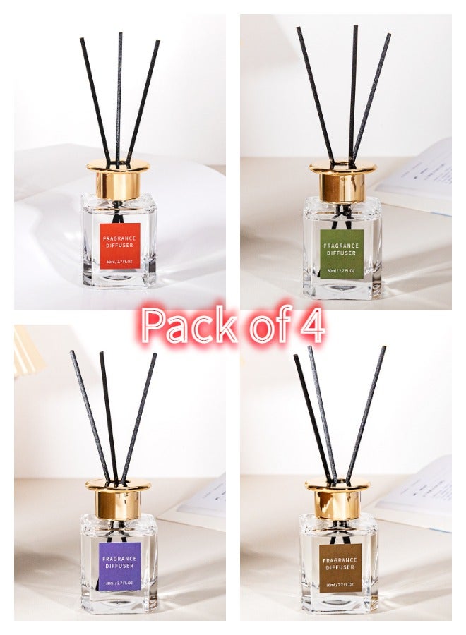 4 Packs Reed Diffuser Set - Shangri-La | Little Iris | RedCurrant | Sandalwood | 80 ml 2.7 oz | Aromatherapy Air Freshener Fragrance Home Fragrance, Oil Diffuser - Image 3