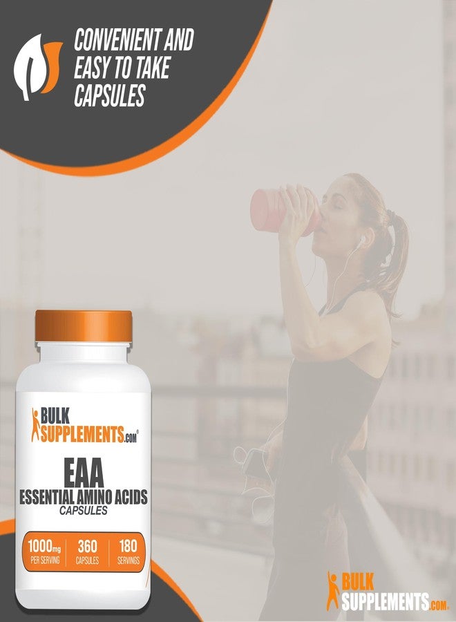 BulkSupplements.com Essential Amino Acids Capsules - EAAs Amino Acids Supplements - Gluten Free, 2 Capsules per Servings (1000mg), 360 Count (Pack of 1) - Image 5
